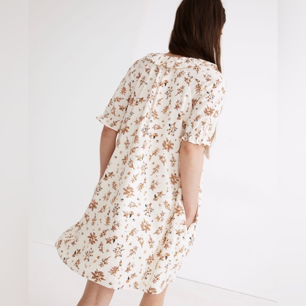 Madewell Ruffle Button-Front Trapeze Dress in Floral Reef. Size XXS- oversized - Picture 3 of 5